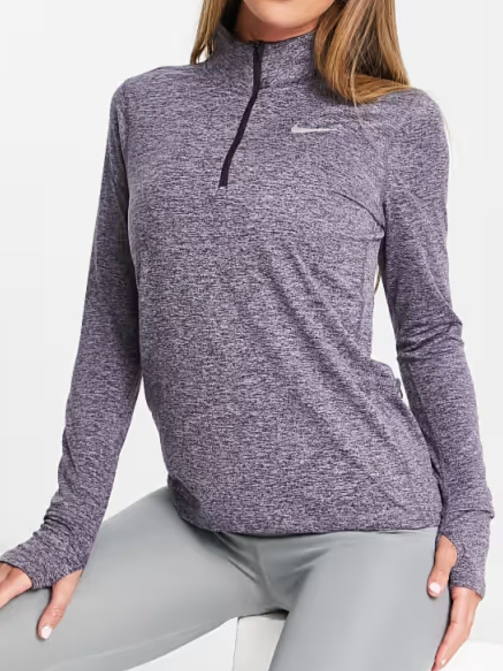 Nike Women's Heather Purple Half-Zip Training Top